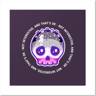 Not interested - asexual pride skull Posters and Art